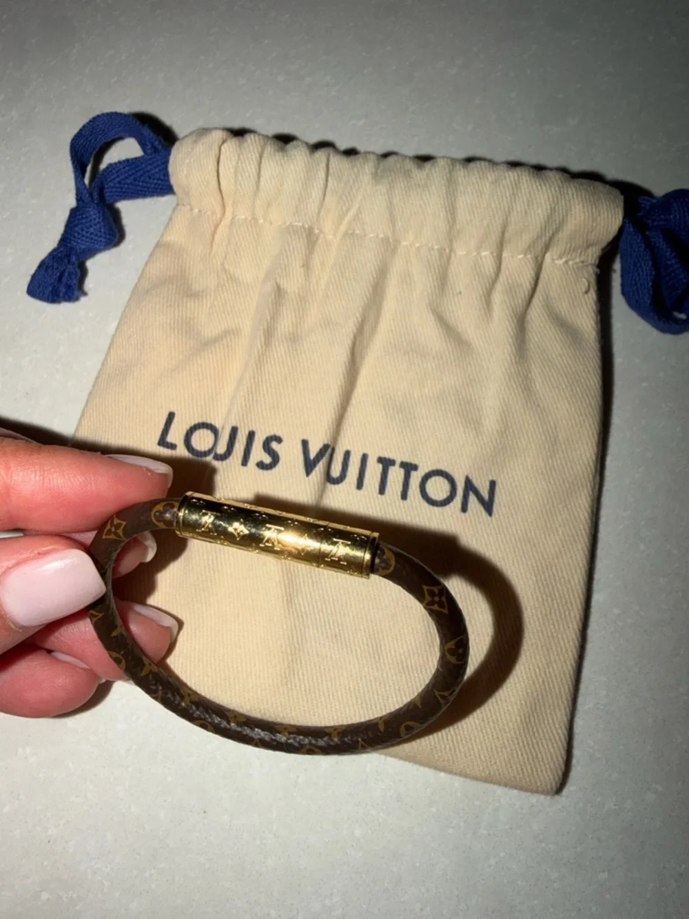 Louis Vuitton Monogram Bracelet with Gold Hardware - Brown & Beige - Picture 2 of 3
